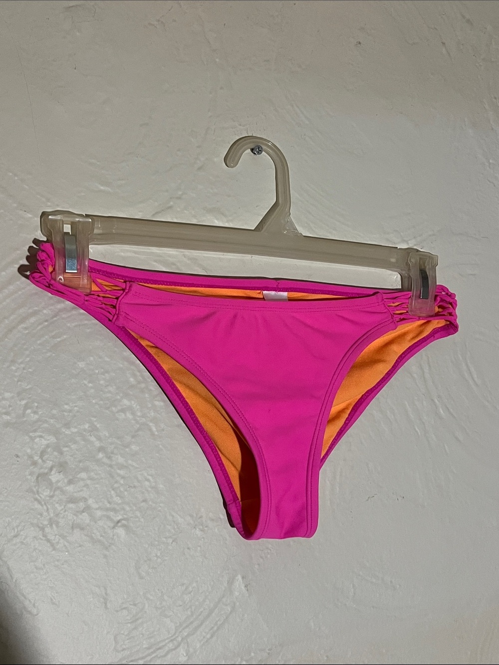BONGO Hot Pink Bikini Bottom with Orange Lining